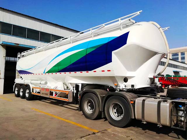 Special transport flour 3 axles pump in-out bulk cement tanker trailer