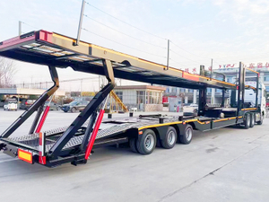 Hydraulic boom cylinders drop axles car carrier semi trailer