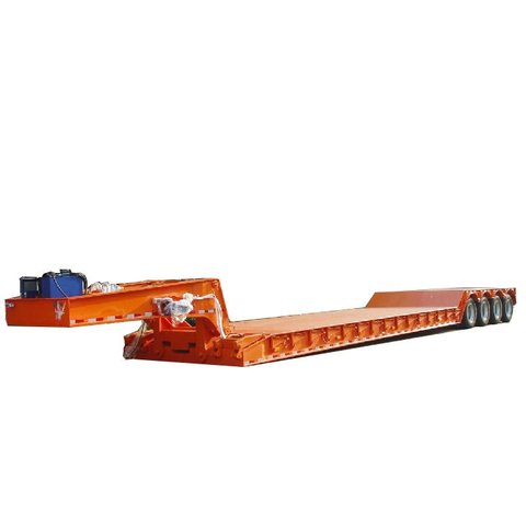 Front loading gooseneck detachable lowbed semi trailer