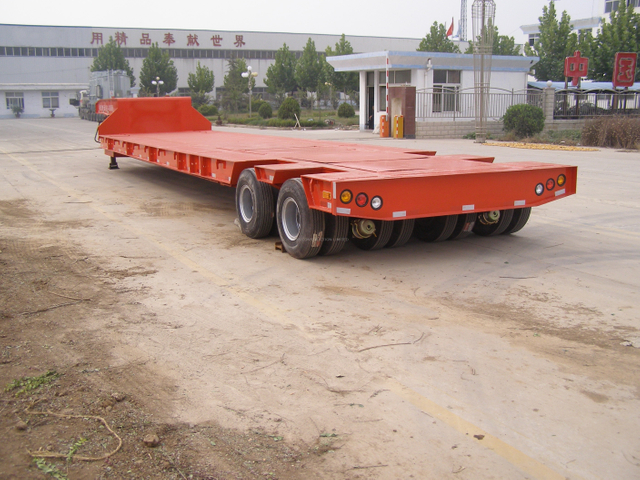 2 lines 4 axles transport heavy machine lowbed trailer