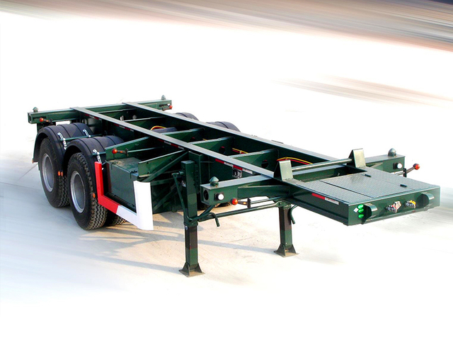 Two axles transport 20ft container skeleton chassis trailer