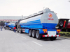 Three axles heating system installed asphalt tank bitumen tanker trailer