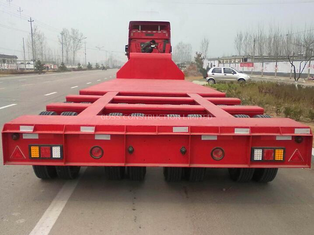 Transport 150T heavy equipment 3 lines 6 axles lowbed trailer