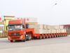 Transport long girder machines linked trailer train heavy duty trailer