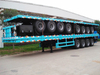 2 axles transport container 40ft long flat bed truck trailer