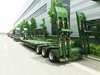 4 axles transport 80Tons hydraulic loading ramps lowbed trailer