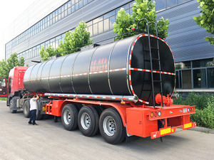 Three axles heating system installed asphalt tank bitumen tanker trailer